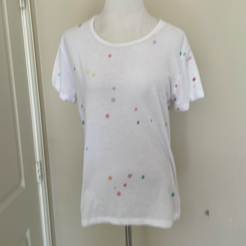 Chaser White T Shirt with Rainbow Stars Multicolor